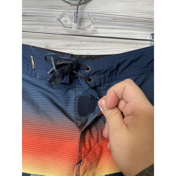 O'Neill Hyperfreak Board Shorts Mens 30 Multicolor Blue Orange Swim Trunks Surf - Picture 2 of 10